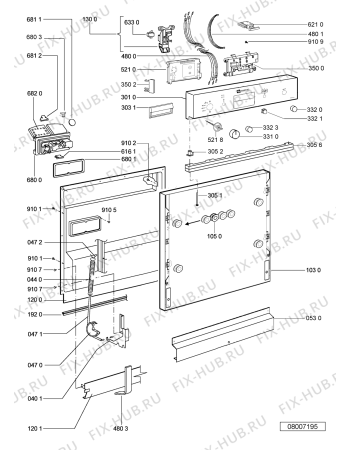 Схема №2 MDB 755 AGS с изображением Модуль (плата) управления для посудомойки Whirlpool 480140100015