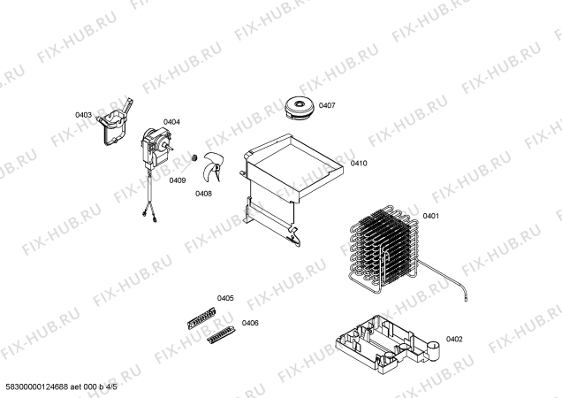 Взрыв-схема холодильника Siemens KD45NA00NE - Схема узла 04