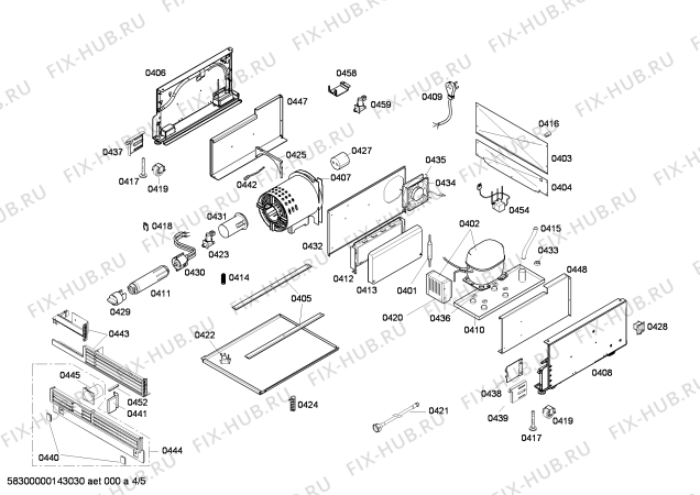 Схема №4 RF461200 с изображением Вставная полка для холодильника Bosch 00673220