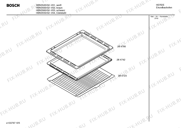 Схема №5 HBN3520 с изображением Инструкция по эксплуатации для плиты (духовки) Bosch 00528243