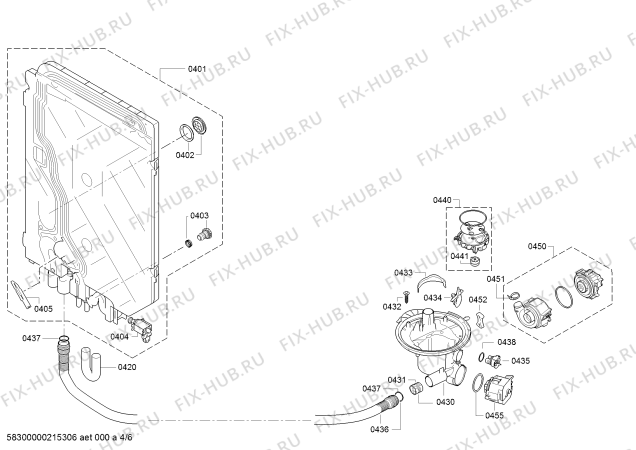 Взрыв-схема посудомоечной машины Bosch SMS68M32AU Serie 6 Super Silence - tp3 - Схема узла 04