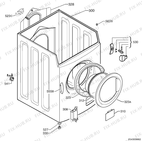 Взрыв-схема стиральной машины Zanussi FA622 - Схема узла Housing 001