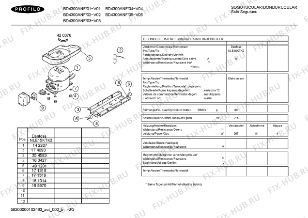 Взрыв-схема холодильника Profilo BD4300ANF EuroLux - Схема узла 03