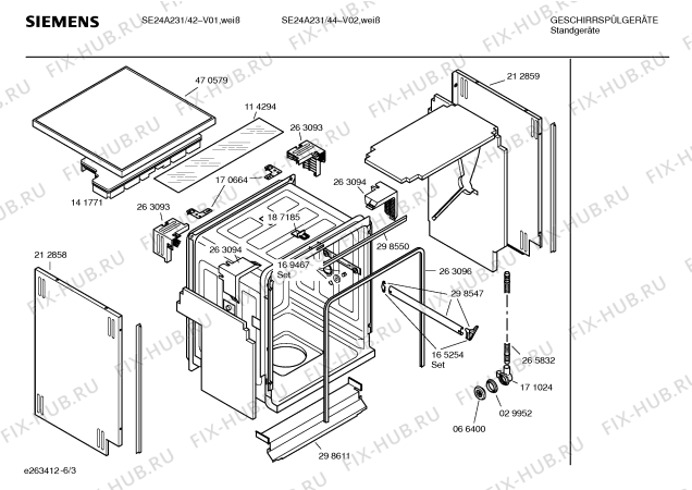 Взрыв-схема посудомоечной машины Siemens SE24A231 - Схема узла 03
