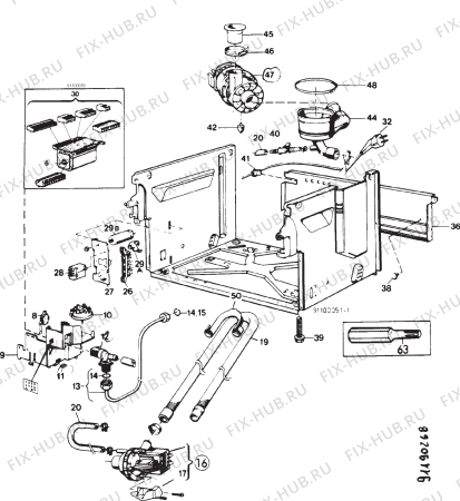 Взрыв-схема посудомоечной машины Zoppas PL610 - Схема узла Section 5
