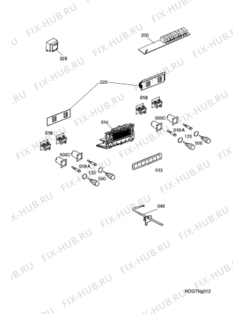 Взрыв-схема плиты (духовки) Aeg E6871-4-A - Схема узла Functional parts