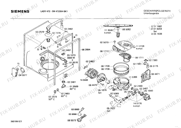 Схема №4 SN472354 с изображением Панель для электропосудомоечной машины Siemens 00117693