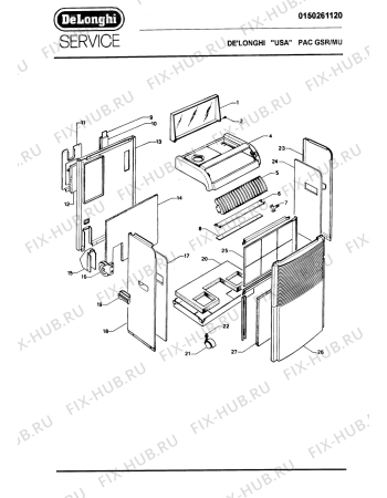 Схема №2 PAC GSR/MU с изображением Панель для кондиционера DELONGHI 536217