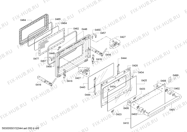 Взрыв-схема плиты (духовки) Bosch HBC86P753W - Схема узла 04