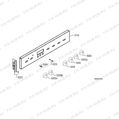 Взрыв-схема плиты (духовки) Privileg 00010085_61304 - Схема узла Command panel 037