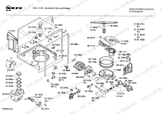 Схема №1 195306480 5121.11IW с изображением Переключатель для посудомоечной машины Bosch 00054957