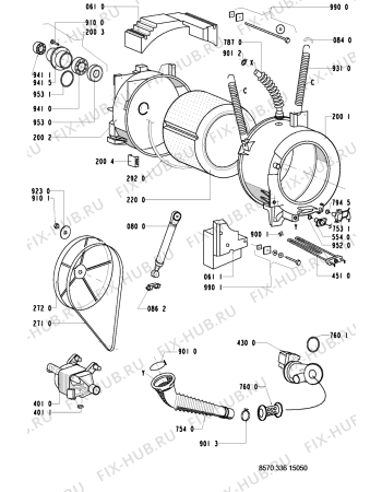 Схема №1 A 2000 с изображением Ручка (крючок) люка для стиральной машины Whirlpool 481249878056