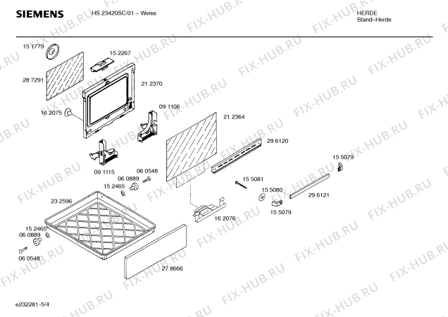 Взрыв-схема плиты (духовки) Siemens HS23420SC - Схема узла 04