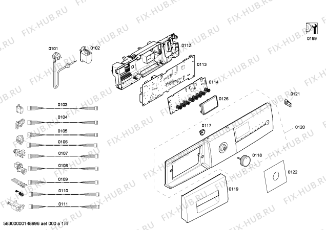 Схема №2 WM12E462HK с изображением Панель управления для стиралки Siemens 00708045