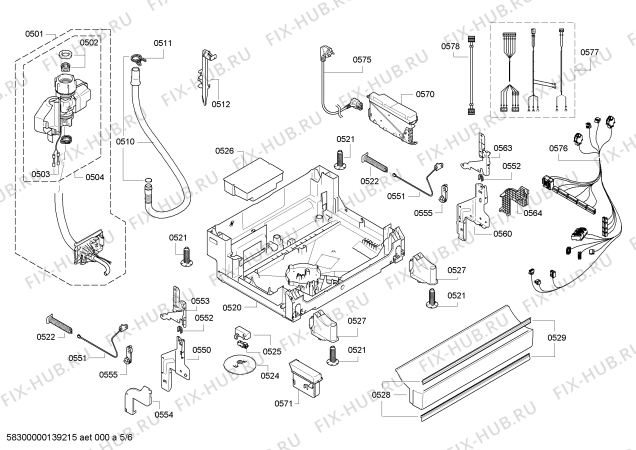 Взрыв-схема посудомоечной машины Bosch SMS65T32EU - Схема узла 05