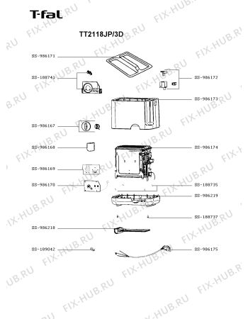 Схема №1 TT2118JP/3D с изображением Провод для электрофритюрницы Seb SS-986175