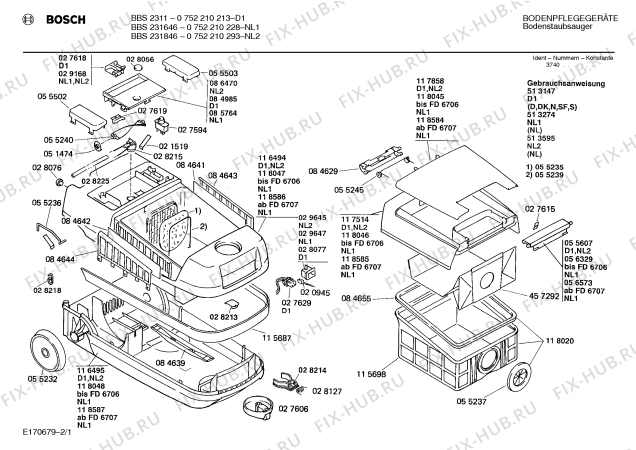 Схема №2 0752210228 BBS231646 с изображением Шланг для пылесоса Bosch 00028225