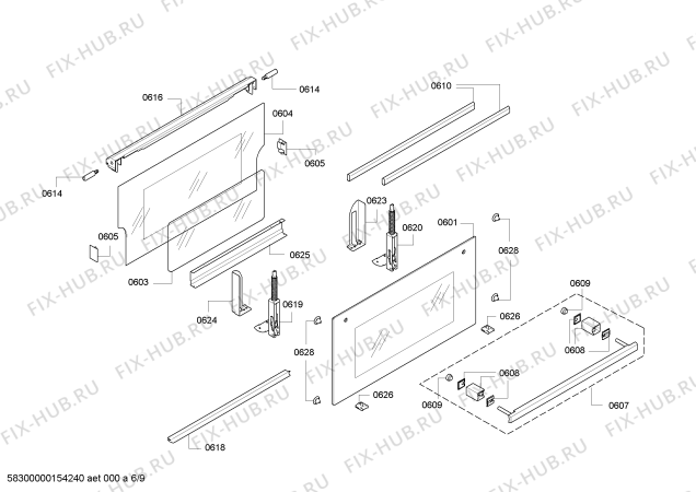 Схема №7 HB13NB521B с изображением Панель для электропечи Siemens 00679061