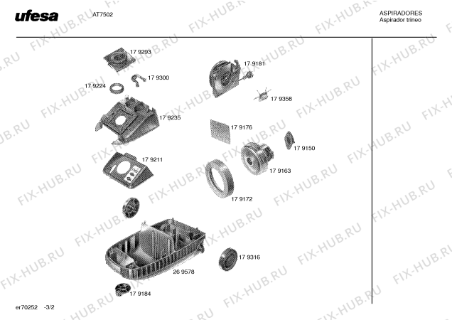 Схема №2 AT7501 с изображением Пружина для электропылесоса Bosch 00179281