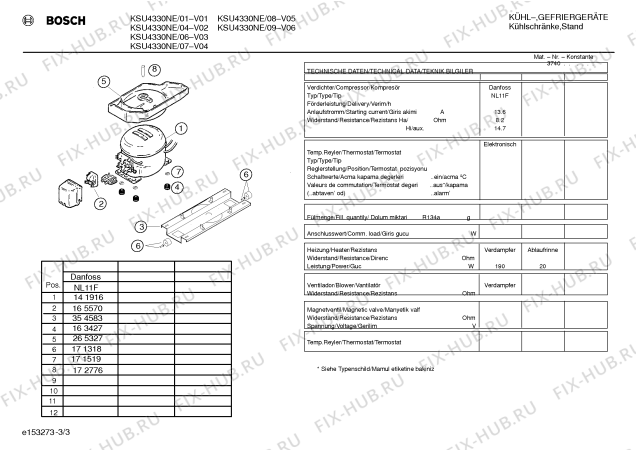 Взрыв-схема холодильника Bosch KSU4330NE - Схема узла 03