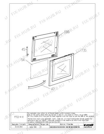 Схема №6 CG 41011 (7753288306) с изображением Часть корпуса для плиты (духовки) Beko 591000001