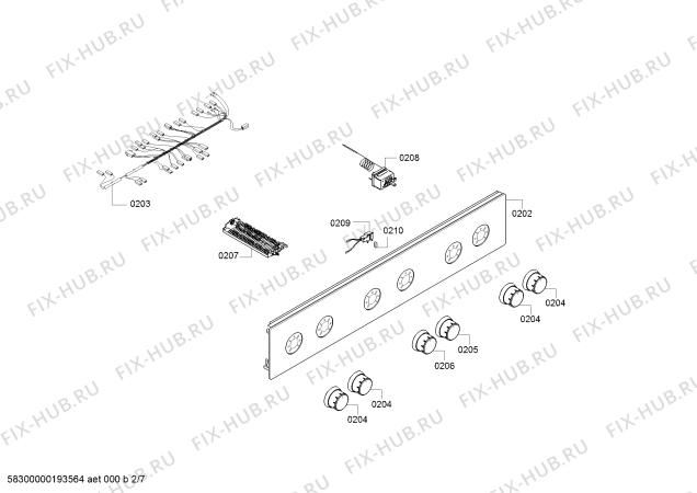 Взрыв-схема плиты (духовки) Bosch HGD425228N - Схема узла 02