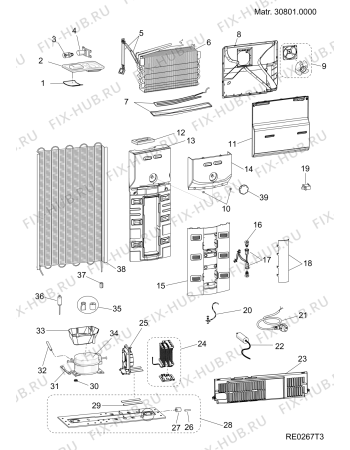 Взрыв-схема холодильника Hotpoint-Ariston ENXTMH19222FW (F085129) - Схема узла