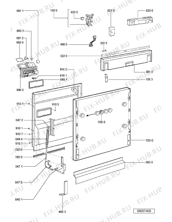 Взрыв-схема посудомоечной машины Whirlpool ADG 9929 - Схема узла