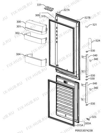 Взрыв-схема холодильника Arthur Martin AN3390MOX - Схема узла Door