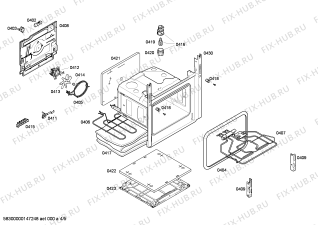 Взрыв-схема плиты (духовки) Bosch HSE720120 - Схема узла 04