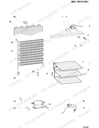 Взрыв-схема холодильника Indesit GSF4100IUK (F022669) - Схема узла