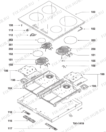 Взрыв-схема плиты (духовки) Gorenje HI1661S AU   -Induction hob (900002308, HI1661) - Схема узла 02