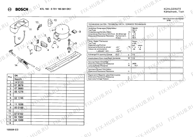 Взрыв-схема холодильника Bosch 0701165581 KTL160 - Схема узла 02