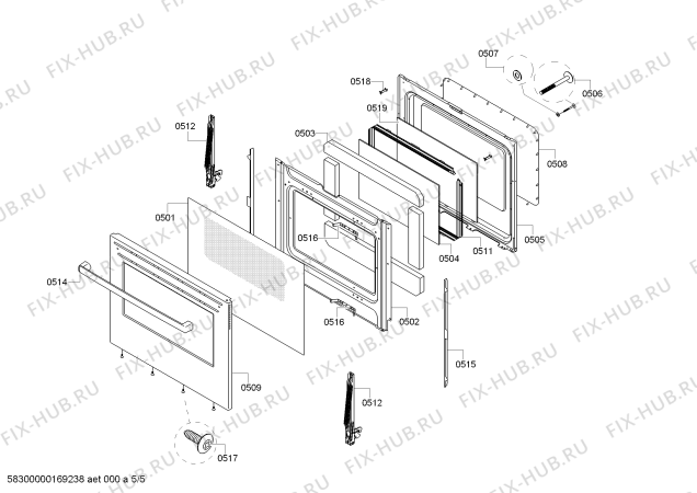 Схема №3 HGS5L53UC с изображением Панель для духового шкафа Bosch 00688076