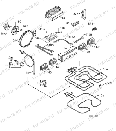 Взрыв-схема плиты (духовки) Privileg 020256_60918 - Схема узла Electrical equipment 268