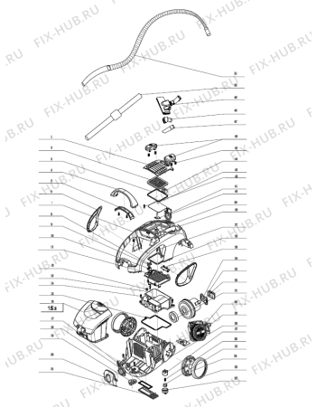 Схема №1 VCK 1501 BCY III (282047, VC-T4011) с изображением Переключатель для мини-пылесоса Gorenje 291249