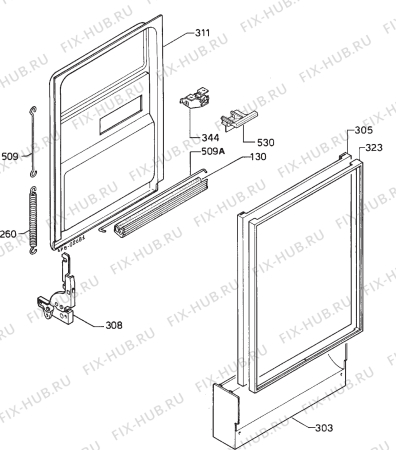 Взрыв-схема посудомоечной машины Electrolux BW450-3 - Схема узла Door 003