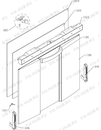 Схема №1 BO6P2X (313996, EVP251-431L) с изображением Дверь (стекло) духовки для электропечи Gorenje 311428