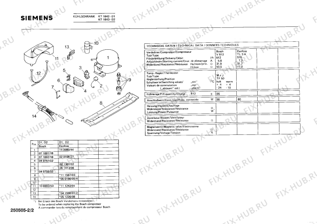 Взрыв-схема холодильника Siemens KT1843 - Схема узла 02