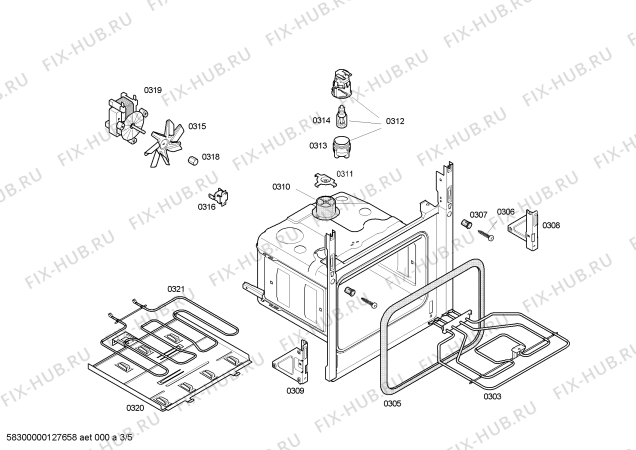 Схема №3 P1HEB31020 с изображением Внешняя дверь для духового шкафа Bosch 00667553