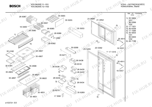 Схема №2 KSU4320NE с изображением Контейнер для холодильной камеры Bosch 00360399