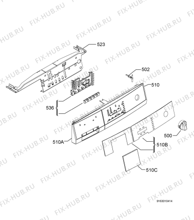 Взрыв-схема сушильной машины Aeg Electrolux T55610 - Схема узла Command panel 037
