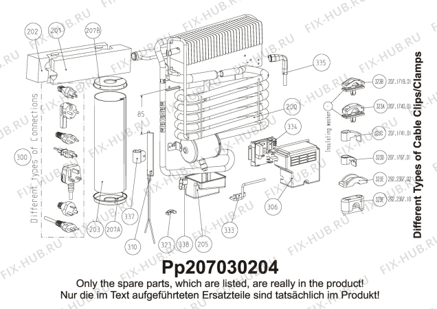 Взрыв-схема холодильника Dometic HA200 - Схема узла Cooling generator