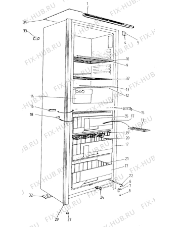 Взрыв-схема холодильника Electrolux TR983 - Схема узла C10 Cabinet