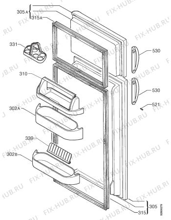 Взрыв-схема холодильника Arthurmartinelux AR7653D - Схема узла Door 003
