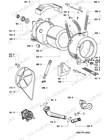 Схема №2 MIA 5000 с изображением Ручка (крючок) люка для стиральной машины Whirlpool 481949878474