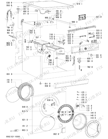 Схема №1 AWO/D 7200 с изображением Обшивка для стиральной машины Whirlpool 481245310461