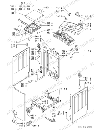 Схема №1 AWE 8720 с изображением Обшивка для стиралки Whirlpool 481245217617