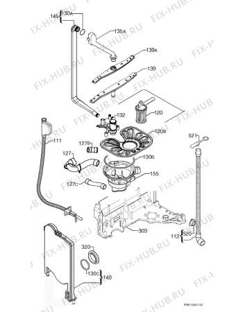 Взрыв-схема посудомоечной машины Faure FDI12002WA - Схема узла Hydraulic System 272