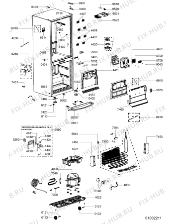 Схема №2 ARC 8140/1/AL с изображением Проводка для холодильника Whirlpool 480132102276